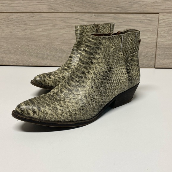Lucky Brand Snake-Embossed Leather Ankle Boot - Picture 2 of 10